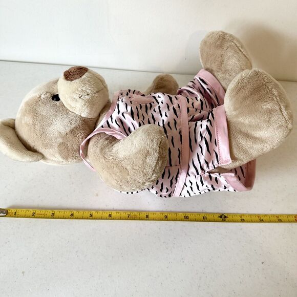 Build A Bear Velvet Hugs Plush Beige Tan Brown Stuffed Animal Retired Pink Heart - Picture 6 of 8